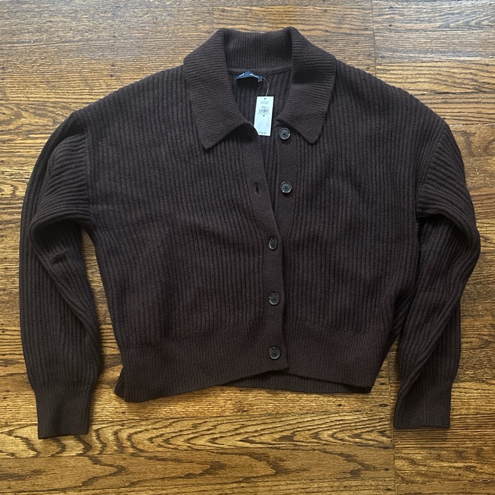GAP Dark Brown Ribbed Cardigan